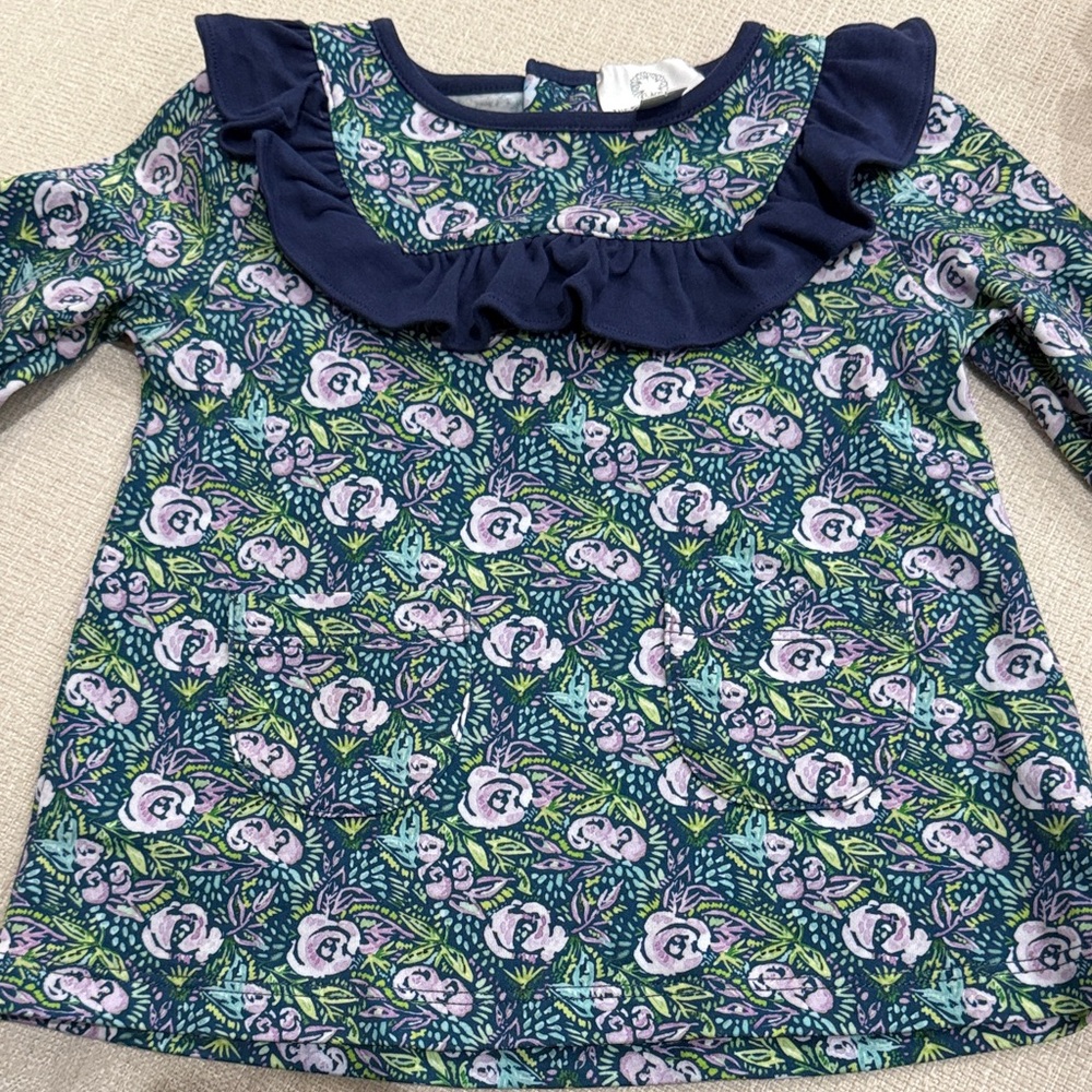The Proper Peony Floral Navy, Pink, & Green Tunic Set - Picture 3 of 6